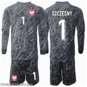 Polonia Wojciech Szczesny #1 Portiere Seconda Maglia Bambino Europei 2024 Manica Lunga (+ Pantaloni corti)